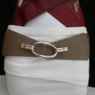 NEW WOMEN HIP ELASTIC GRAY WIDE FASHION BELT SILVER RING BUCKLE 28"-34" S / M