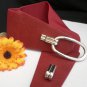 NEW WOMEN WAIST HIP ELASTIC RED WIDE FASHION BELT SILVER RING BUCKLE 28"-36" S-L