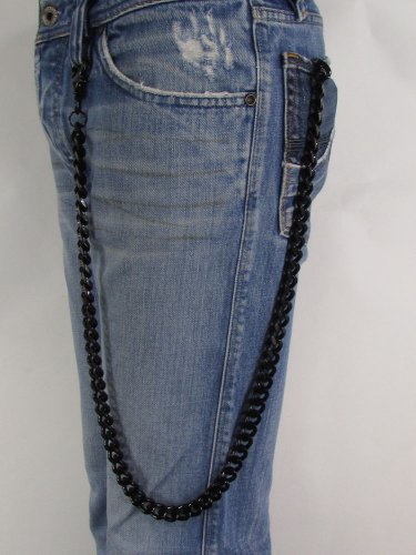 New Black Metal 32" Extra Long Wallet Chain KeyChain Thick Chunky Links Biker