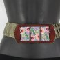 NEW WOMEN HIP WAIST GOLD ELASTIC METAL FASHION BELT FLOWERS BUCKLE 27"-36" S M