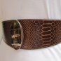 NEW WOMEN WAIST HIP BROWN ELASTIC FASHION BELT GOLD OVAL BUCKLE 26"-35" XS S M