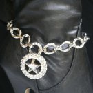 NEW WOMEN SILVER 1 BOOT CHAINS STRAP RHINESTONES TEXAS STAR WESTERN SHOES CHARM