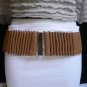 NEW WOMEN WIDE WAIST HIP BROWN FASHION BELT SILVER METAL BUCKLE 25"-31" XS S M