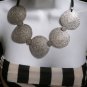NEW WOMEN METAL MOROCCAN DISCS SILVER CHAINS STATEMENT FASHION NECKLACE HANDMADE