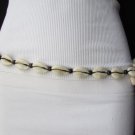 New Women Fashion Off White Cream Tie Belt Sea Shells Hip High Waist M L 38"-42"