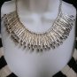 NEW WOMEN MATCHES METAL SILVER CHAINS BIG STATEMENT FASHION NECKLACE HANDMADE
