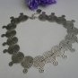 NEW WOMEN METAL CIRCLES ANTIQUE SILVER CHAINS FASHION NECKLACE HANDMADE TURKEY
