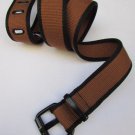 WOMEN JEANS BLACK BROWN FABRIC CLASSIC FASHION BELT BLACK BUCKLE 32"-38" M/L
