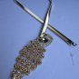 NEW WOMEN THIN GOLD METAL ELASTIC FASHION BELT PEACOCK RHINESTONE 29"-45" S-XXL