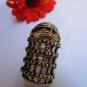 NEW WOMEN STATEMENT LONG METAL TRENDY BIG FASHION WIDE RING GOLD NYC