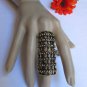 NEW WOMEN STATEMENT LONG METAL TRENDY BIG FASHION WIDE RING GOLD NYC