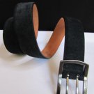 NEW GIORGIO ARMANI MEN DARK NAVY SUEDE LEATHER CLASSIC BELT PEWTER BUCKLE 32"-36