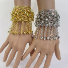 New Women Silver / Gold Metal Cuff Fashion Bracelet Chains Bells Dancing Jewelry