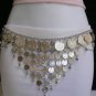 NEW WOMEN SILVER CHAINS COINS METAL MOROCCAN FASHION BELT DANCING 27"-41" S-XL