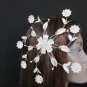 New Women Silver Metal 8"/7" Flowers Leaf Rhinestone Large Head Fashion Jewelry