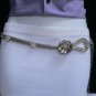 NEW WOMEN HIP WAIST SILVER METAL CHAINS FASHION BELT BIG FLOWERS 26"-47" XS-XL
