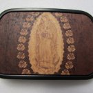 MEN COWBOY WESTERN METAL BUCKLE BROWN MARIA LA VIRGEN DE GUADALUPE 2.25"/3.5"