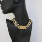 New Women Gold Lightweight Plastic Chunky Chain Links Necklace Big Plate Pendant