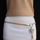 WOMEN HIGH WAIST HIP SILVER STRETCH METAL FASHION BELT FLOWER 28"-42"  S M L XL