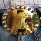 NEW MEN SPIKES SILVER METAL COWBOY WESTERN FASHION GOLD BELT BUCKLE EAGLE HEAD