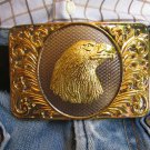 NEW MEN SQUARE SILVER METAL COWBOY WESTERN FASHION GOLD BELT BUCKLE EAGLE HEAD