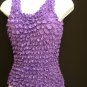 New Women Elastic Fahion Popcorn Top Shirt Sleeveless Black White Red Purple
