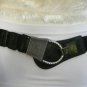 NEW WOMEN HIP WAIST ELASTIC BLACK FASHION BELT METAL PEWTER BUCKLE 31"-38" M L