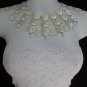 WOMEN SILVER METAL CHAINS WIDE COLLAR VICTORIAN FASHION NECKLACE STRANDS 3.5"