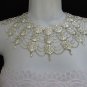WOMEN SILVER METAL CHAINS WIDE COLLAR VICTORIAN FASHION NECKLACE STRANDS 3.5"