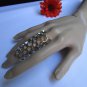 NEW WOMEN STATEMENT LONG METAL BEES HIVES TRENDY BIG FASHION RING SILVER MIAMI