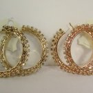 New Women 3.5" Large Hoop Metal Chains Big Fashion Hook Earrings Rose / Gold