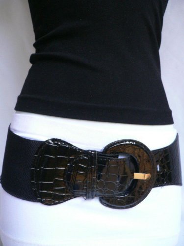 NEW WOMEN ELASTIC HIP BLACK WIDE CORSET METAL HIGH WAIST FUN BELT M-L-XL-XXL