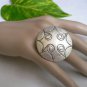 NEW WOMEN SILVER METAL AFRICAN TRIBLE ROUND SUN SHILED FASHION RING ADJUSTABLE