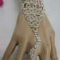 NEW WOMEN SILVER METAL HAND CHAIN MULTI CIRCLES FASHION SLAVE BRACELET RING