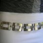 NEW WOMEN HIP METAL SILVER BELT RECTANGULAR SQUARE DESIGN SMALL HOOK BUCKLE M-L