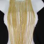 New Women Gold Metal Choker Long Chains Fashion Necklace Silver Rhinestones