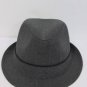 NEW MEN WOMEN BANANA REPUBLIC BLACK GRAY FEDORA HAT POLY COTTON SIZE L/XL