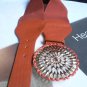 NEW SEXY UNIQUE WOMEN ELASTIC ORANGE FASHION BELT BIG SUN BUCKLE 26"-36" S M L
