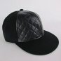 NEW MEN WOMEN BLACK FAUF LEATHER HAT BASEBALL COTTON BLEND FASHION CAP ONE SIZE