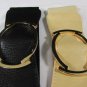 New Women Elastic Fashion Belt Hip High Waist Gold Metal Buckle Black Beige S M