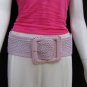 WOMEN HIP WAIST ELASTIC LIGHT PINK BRAIDED WIDE FASHION BELT PLUS 33"-48" M-2XL