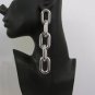 New Women Big Silver Chians 5" Long Chunky Links Large Fashion Earrings Set