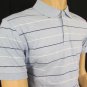 NEW J. CREW MEN COTTON POLO SHIRT LIGHT BLUE NAVY WHITE STRIPES T-SHIRT SMALL