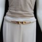 WOMEN HIGH WAIST HIP WHITE ULTRA THIN FASHION BELT GOLD BUCKLE 22"-40" XS S M L