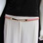 WOMEN HIGH WAIST HIP PINK THIN FASHION BELT METAL GOLD BUCKLE 22"-40" XS S M L