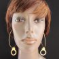 NEW WOMEN GOLD METAL HAND CUFFS BIG LOOPS HOOK FASHION EARRING SET LAS VEGAS