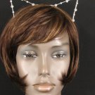 NEW WOMEN SILVER METAL FASHION HEAD BAND SMALL ANIMAL EARS BIG RHINESTONES CAT