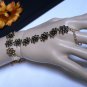 NEW WOMEN GOLD FASHION HAND CHAIN MINI MULTI FLOWERS WRIST BRACELET SLAVE RING