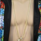 New Men Metal Chain 40" Long Fashion Necklace Silver Gold LA Pendant Los Angeles