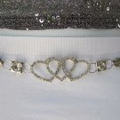NEW WOMEN WAIST HIP SILVER CHAIN MULTI HEARTS FASHION METAL BELT 27-45" S M L XL
